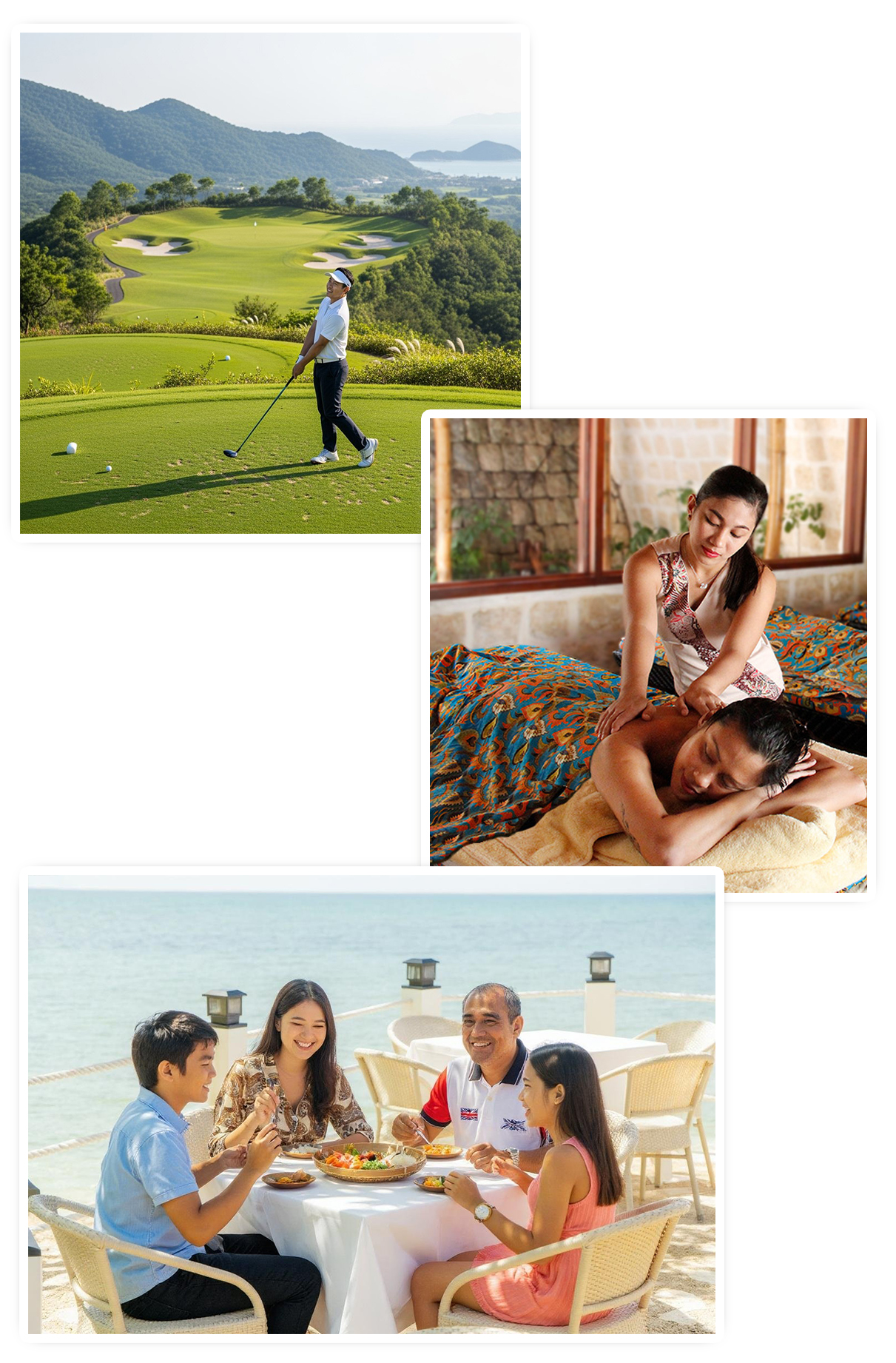 Promotional image showcasing the golf holiday package details.
